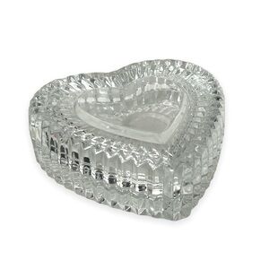 Cristal D'Arques Garanti Genuine Lead Crystal Heart Shaped Trinket‎ Box France